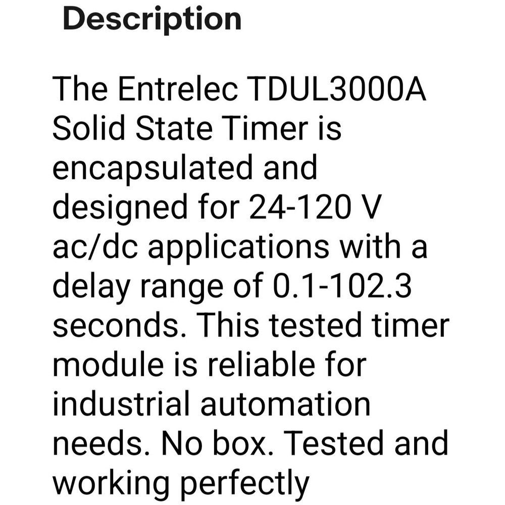 Littlefuse TDUL3000A SOLID STATE TIMER 0.1-102.3 SEC NEW IN BOX